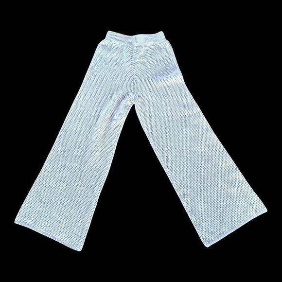 Sincerely Jules Wide Leg Boho Beach Pants Cream Chunky Thermal Knit Cotton XS - Picture 12 of 16